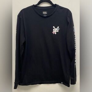 Zoo York Black Long Sleeve Tee with Chest Graphic Size Medium